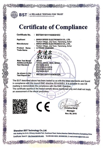 China Anhui SURE ELECTRONICS CO.,LTD zertifizierungen